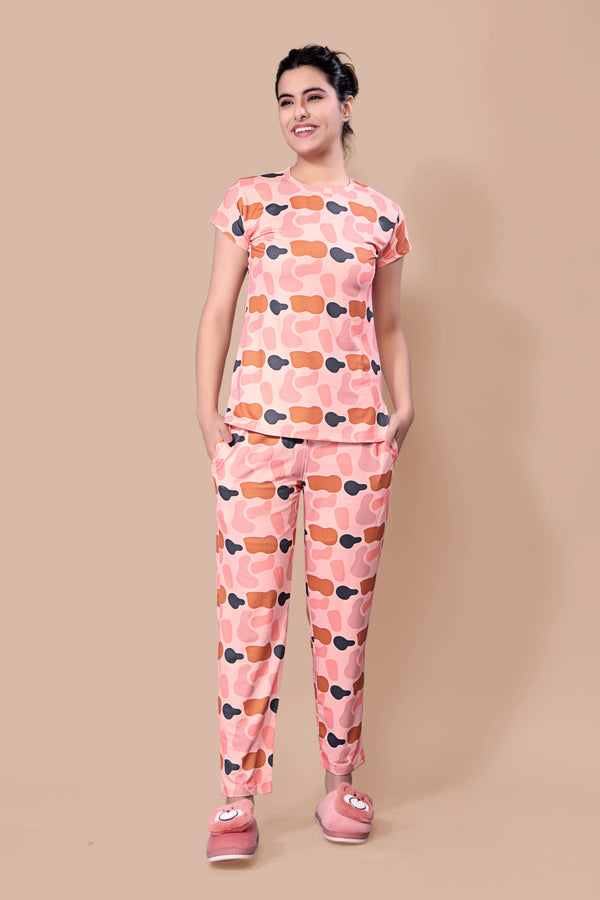 LADIES NIGHT SUIT PEACH COLOR PAIR