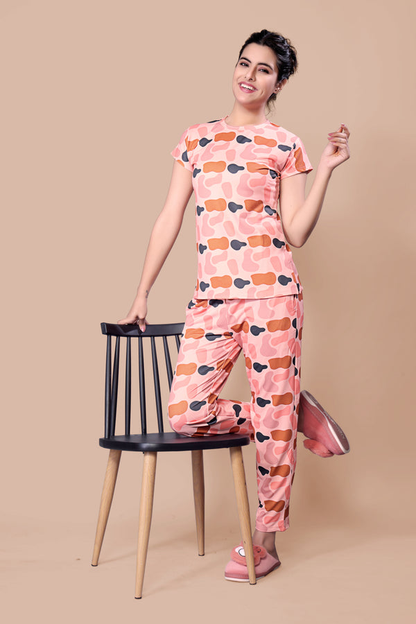 LADIES NIGHT SUIT PEACH COLOR PAIR