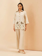 New White Embroidery Work top And plazzo co-ord set